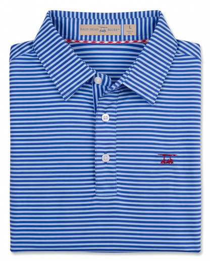 Albatross Polo Royal Blue/Bell Feeder Stripe folded