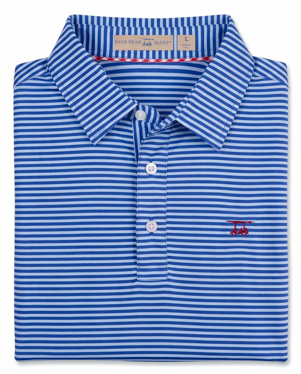 Albatross Polo Royal Blue/Bell Feeder Stripe folded