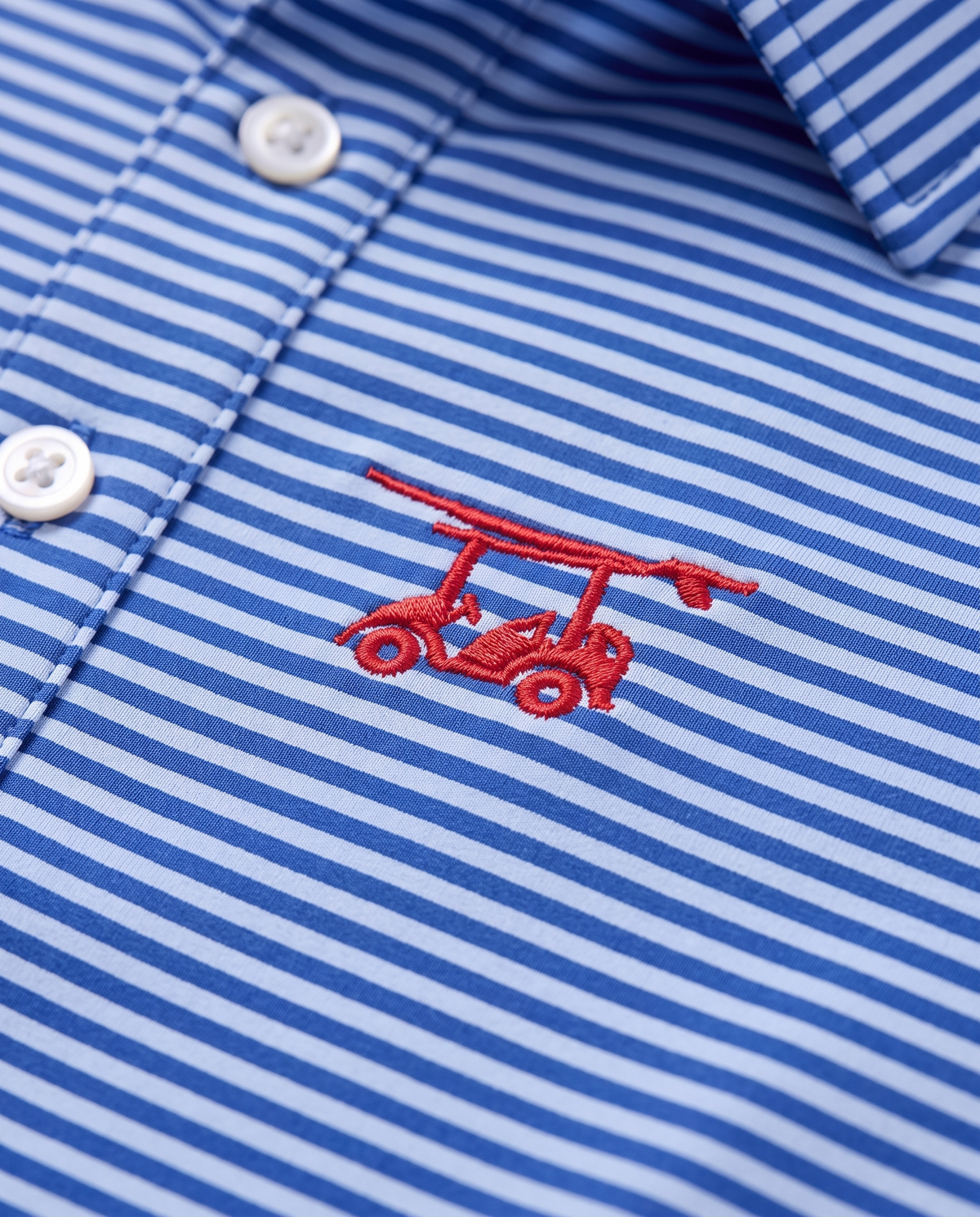Albatross Polo Feeder Stripe - Royal Blue/Bell - Logo