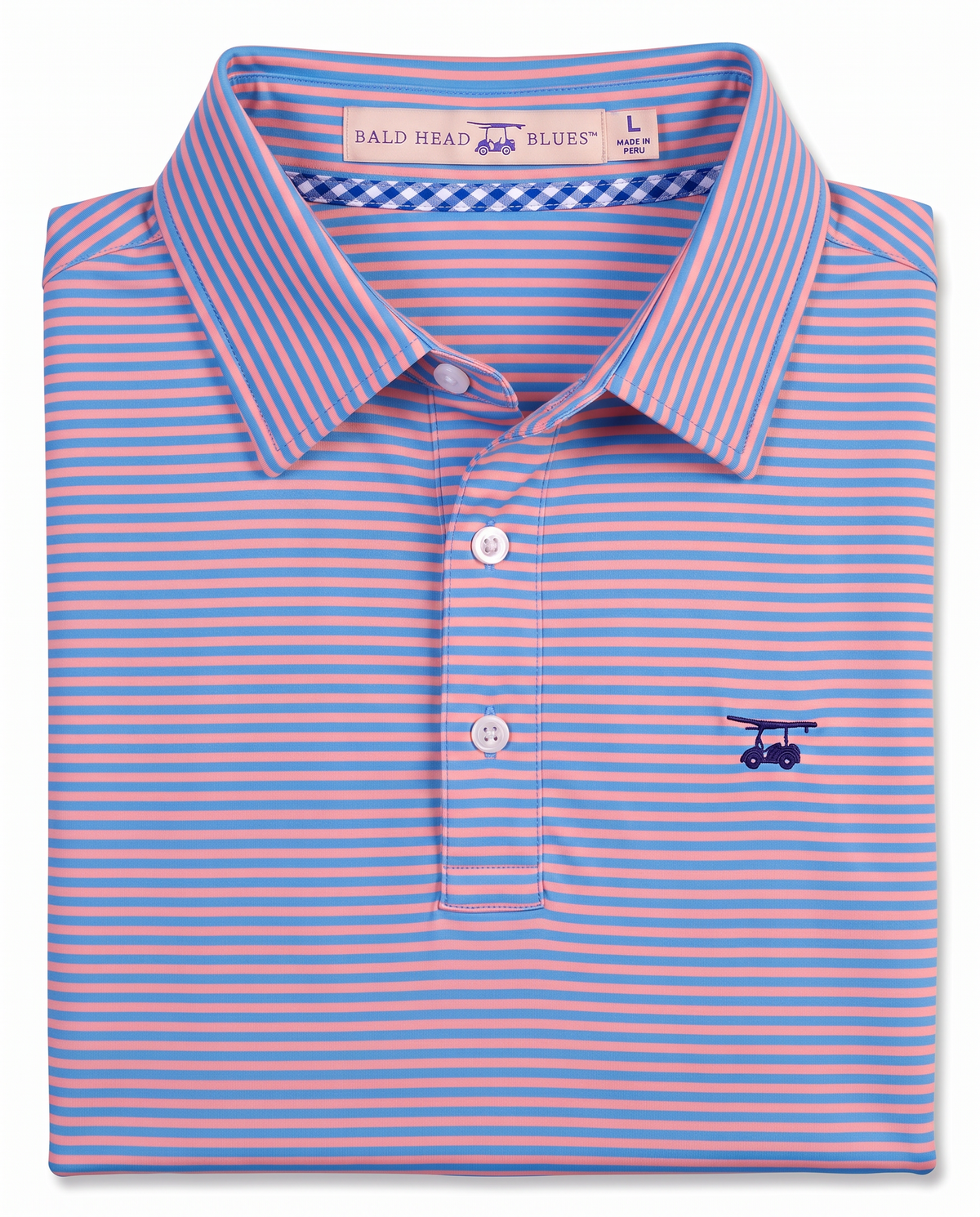 Albatross Polo Feeder Stripe - Coral/Regatta - Fold
