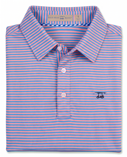 Albatross Polo Coral/Regatta Feeder Stripe folded