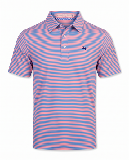 Albatross Polo Feeder Stripe - Coral/Regatta - Front