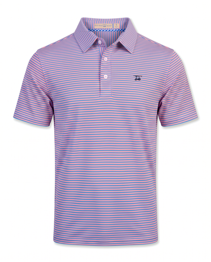 Albatross Polo Coral/Regatta Feeder Stripe front