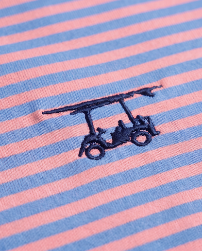 Albatross Polo Coral/Regatta Feeder Stripe logo detail