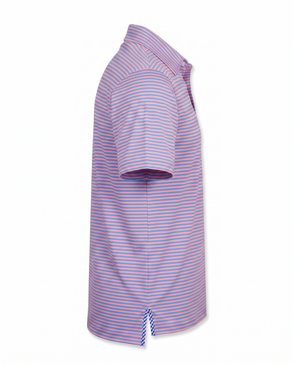 Albatross Polo Feeder Stripe - Coral/Regatta - Side