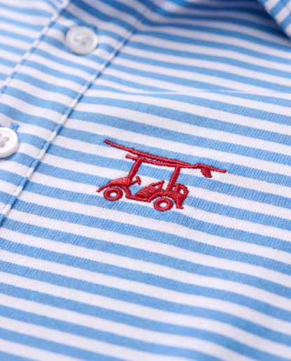 Albatross Polo Feeder Stripe - Regatta/White - Logo