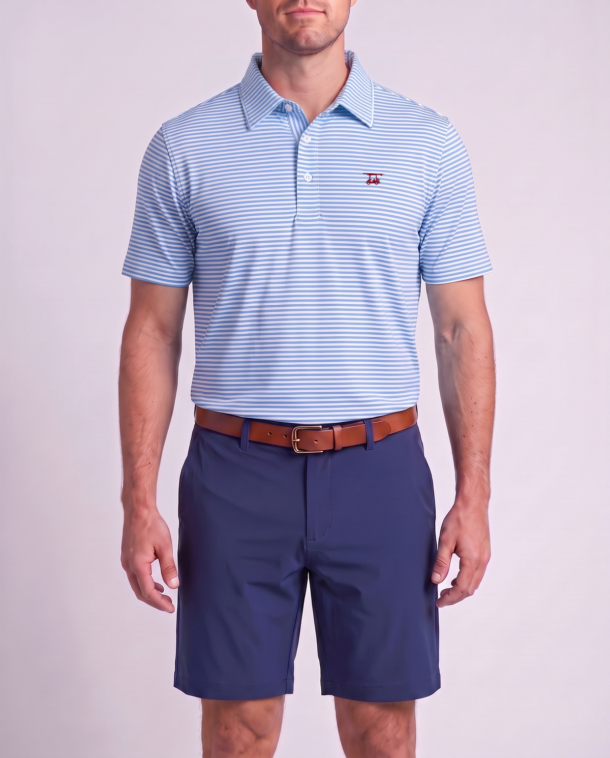 Albatross Polo Regatta/White Feeder Stripe on model