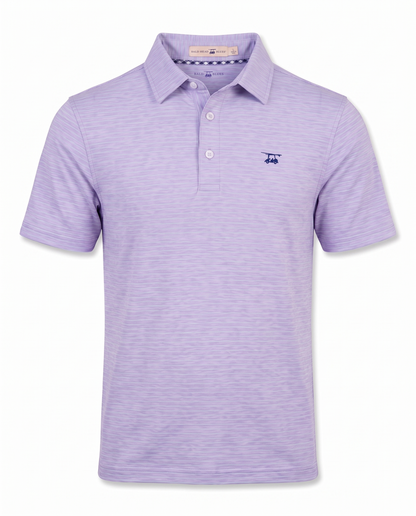 Albatross Polo Heather Lavender with Aruba Pinstripes front