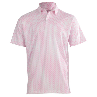 Albatross Polo - Azaleas & Dogwoods All-Over Print - Pink / White