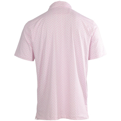 Albatross Polo - Azaleas & Dogwoods All-Over Print - Pink / White