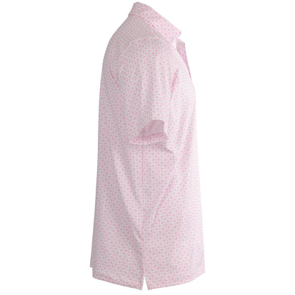 Albatross Polo - Azaleas & Dogwoods All-Over Print - Pink / White