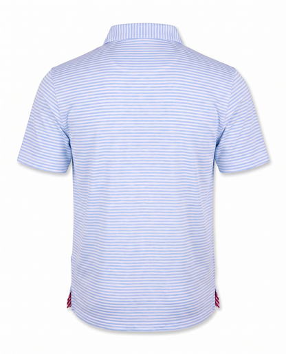 Albatross Polo Heather Bell White Stripe back