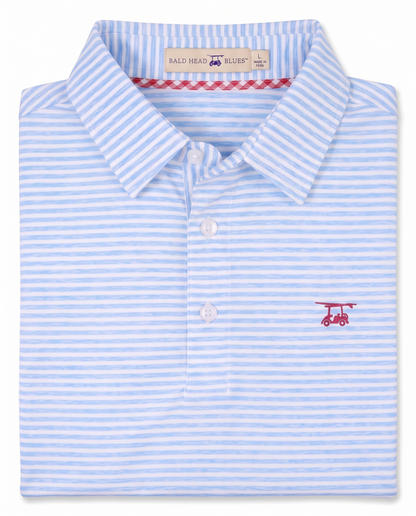 Albatross Polo Heather Bell White Stripe folded