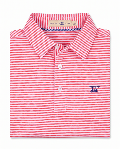 Albatross Polo Heather State Red White Stripe folded