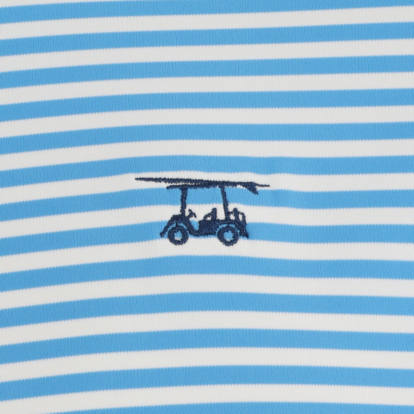 Youth First Class Polo - Azure Blue / White Stripe