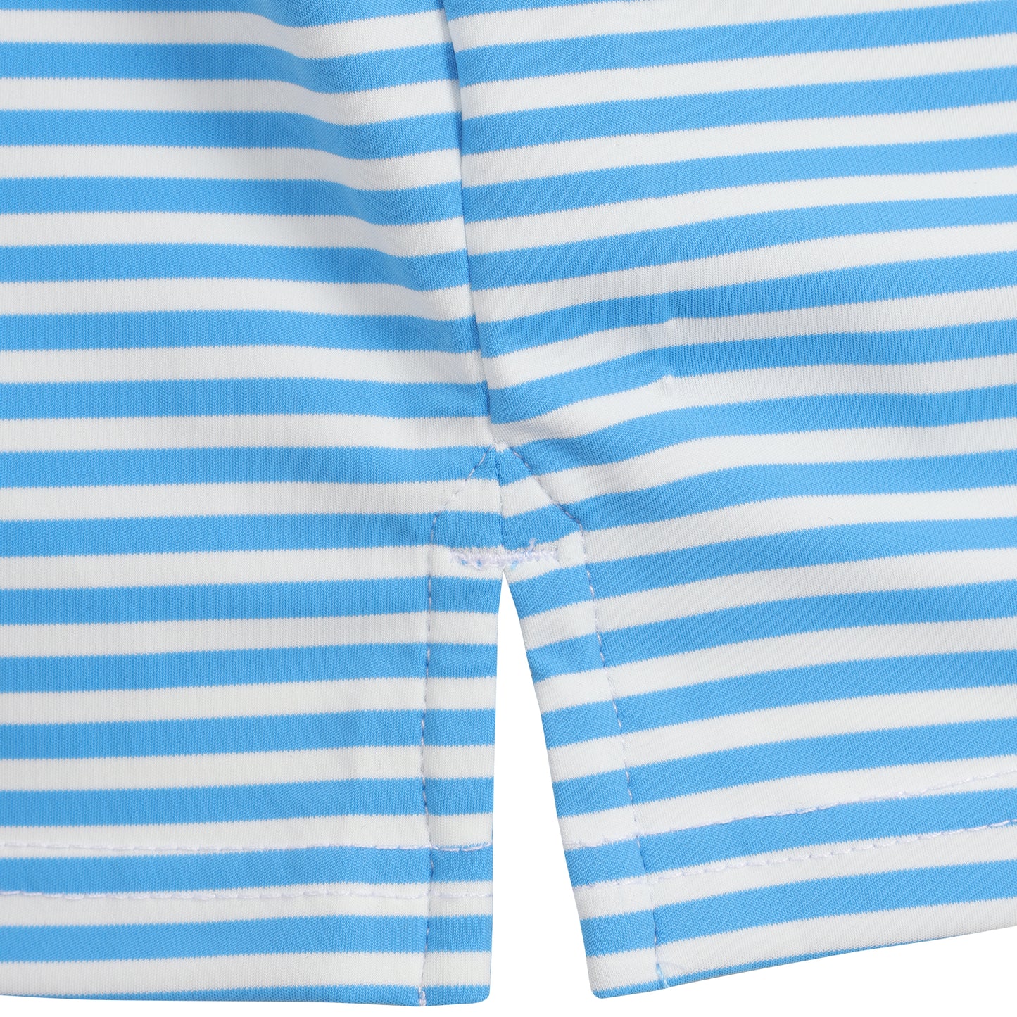 Youth First Class Polo - Azure Blue / White Stripe