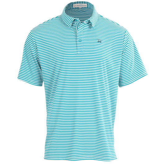 First Class Polo - Lagoon / White Stripe