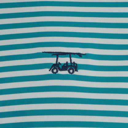 First Class Polo - Lagoon / White Stripe