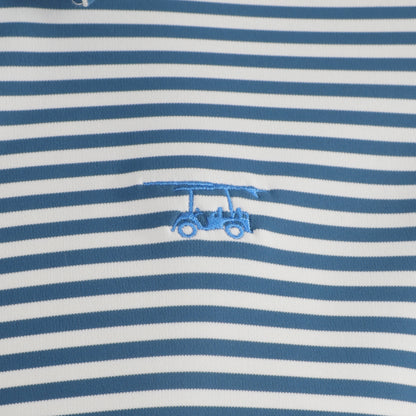 First Class Polo - Ocean Depths / White