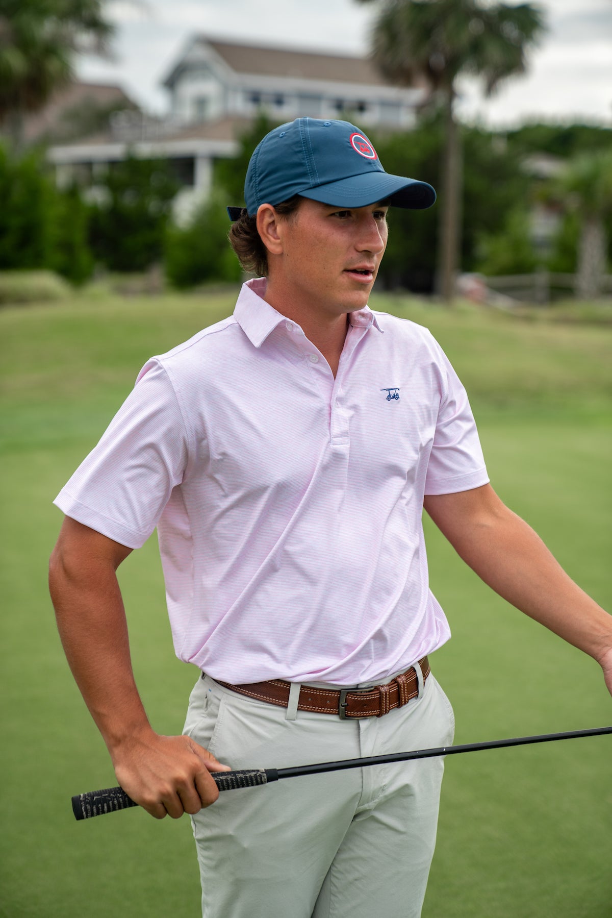 Albatross Polo - Heather Pink Microstripes