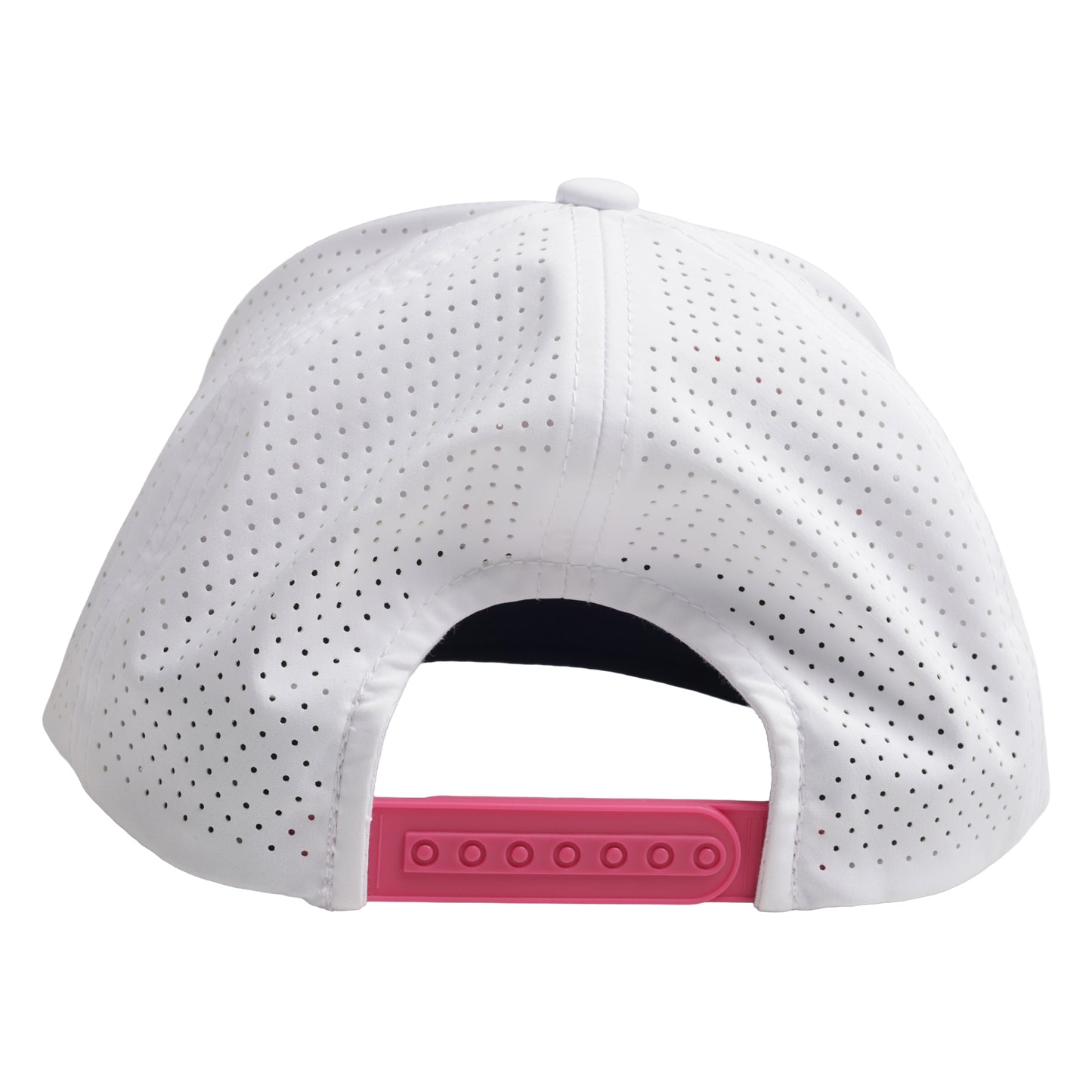 Six Panel Twill Roped Trucker Hat - White & Pink