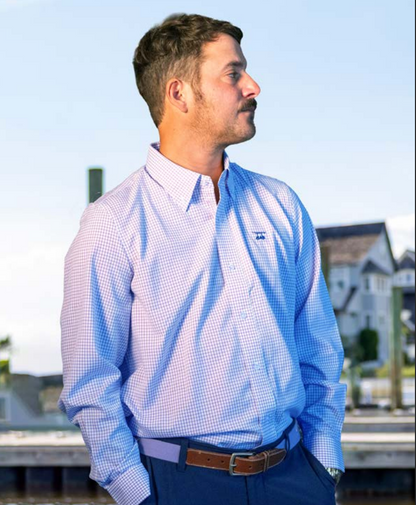 Islander Button Down - Orchid / White Check