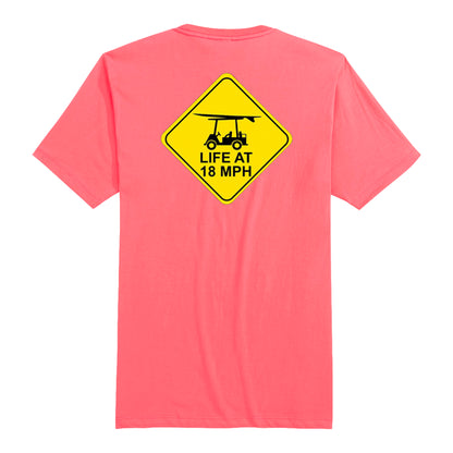 Island Tee - Short Sleeve Life at 18 MPH - Coral