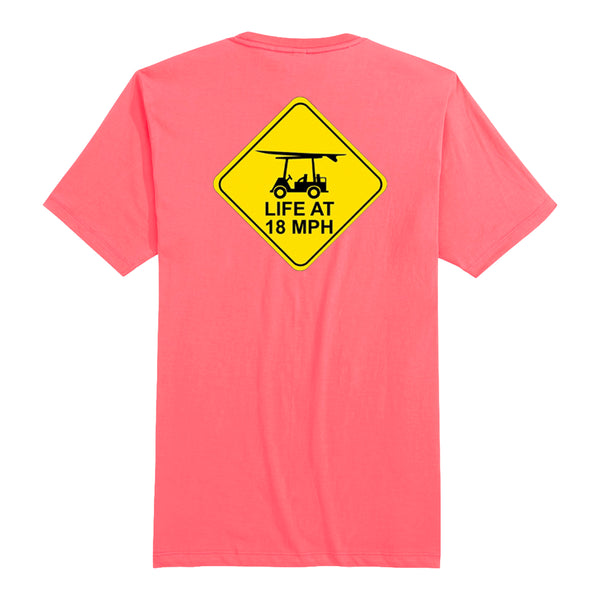 Island Tee - Short Sleeve Life at 18 MPH - Coral