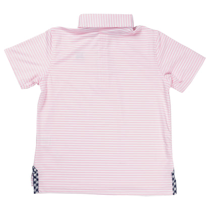 Albatross Youth Polo - Blush / White Stripe