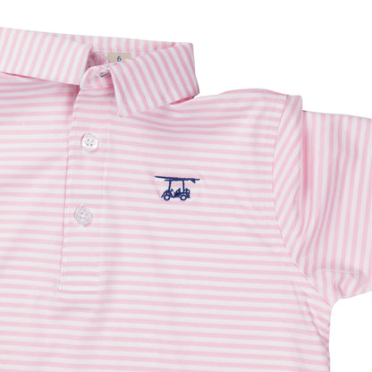 Albatross Youth Polo - Blush / White Stripe