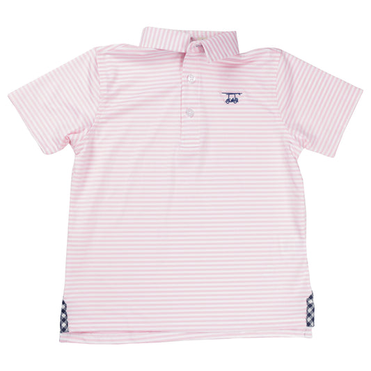 Albatross Youth Polo - Blush / White Stripe