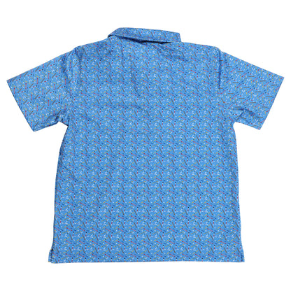 Youth Albatross Polo - Golf Tees All-Over Print on Azure