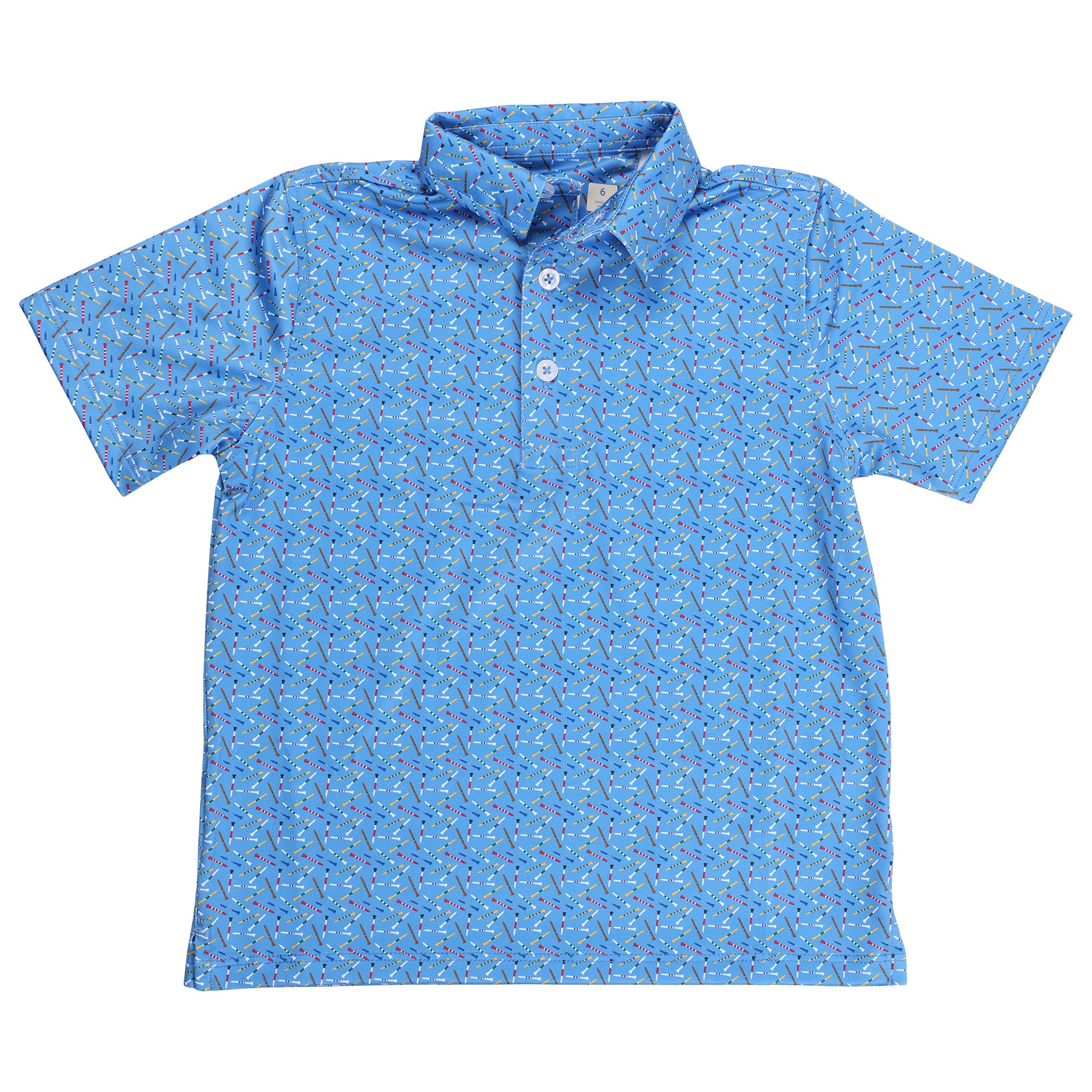 Youth Albatross Polo - Golf Tees All-Over Print on Azure