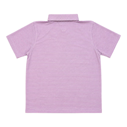 Albatross Youth Polo - Heather Lavender White Microstripe