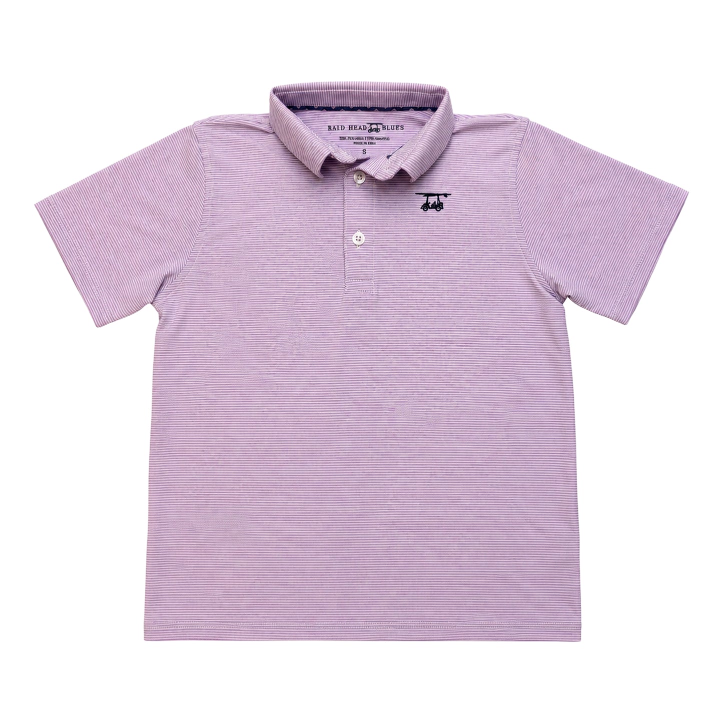 Albatross Youth Polo - Heather Lavender White Microstripe