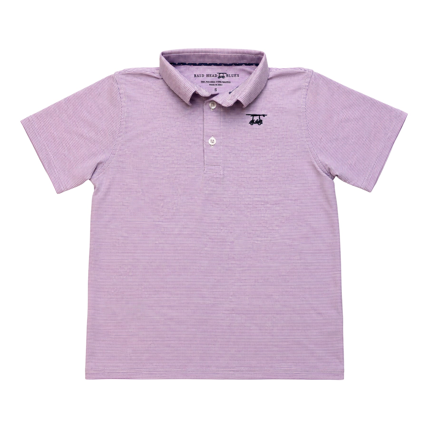 Albatross Youth Polo - Heather Lavender White Microstripe