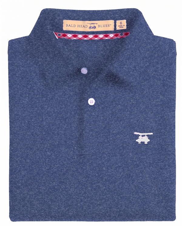 Albatross Youth Polo Heather Royal Blue folded