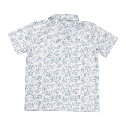 Youth Albatross Polo - Majors All-Over Print on White