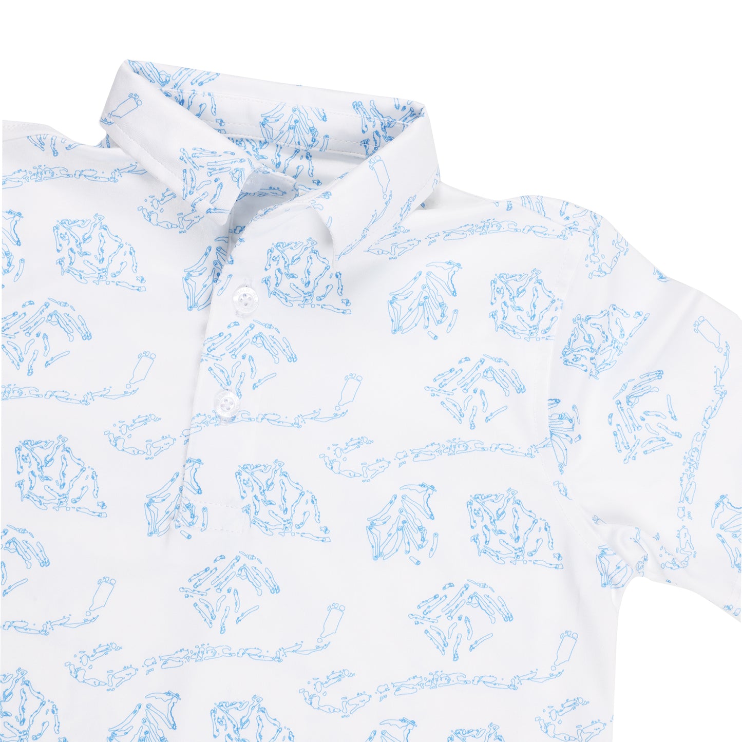 Youth Albatross Polo - Majors All-Over Print on White