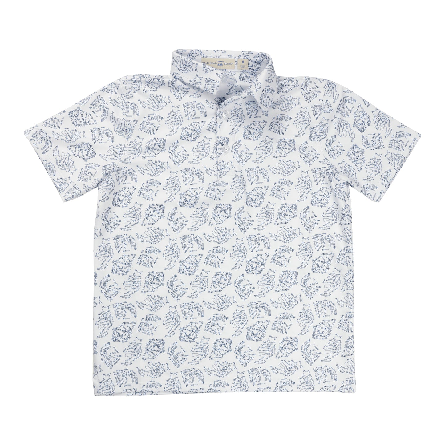 Youth Albatross Polo - Majors All-Over Print on White
