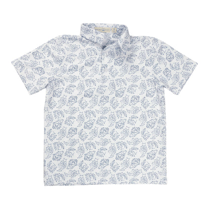Youth Albatross Polo - Majors All-Over Print on White
