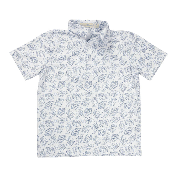 Youth Albatross Polo - Majors All-Over Print on White