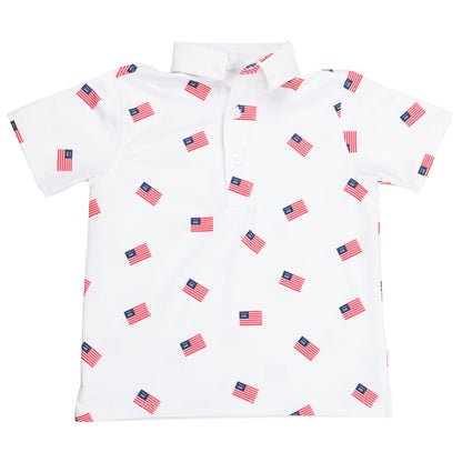 Albatross Youth Polo - White USA Flag