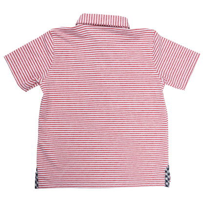 Albatross Youth Polo - White / Heather State Red