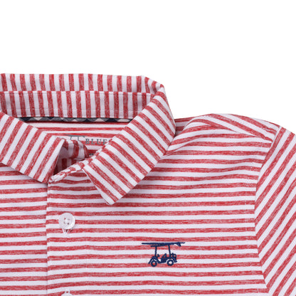 Albatross Youth Polo - White / Heather State Red