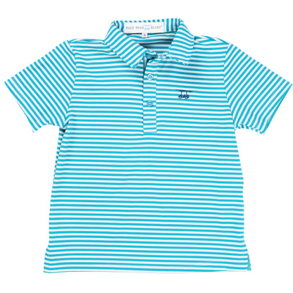 Youth First Class Polo - Lagoon / White Stripe