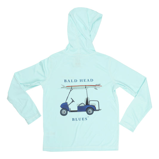 Youth Performance Long Sleeve Golf Cart Hoodie - Seagrass