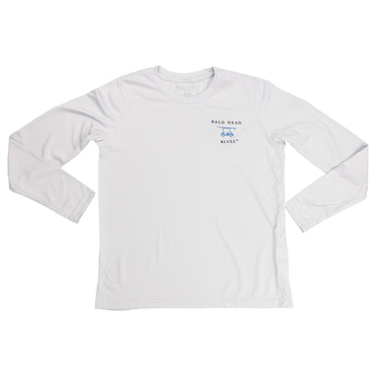 Youth Performance Long Sleeve Surfboard T-Shirt - Pearl Grey