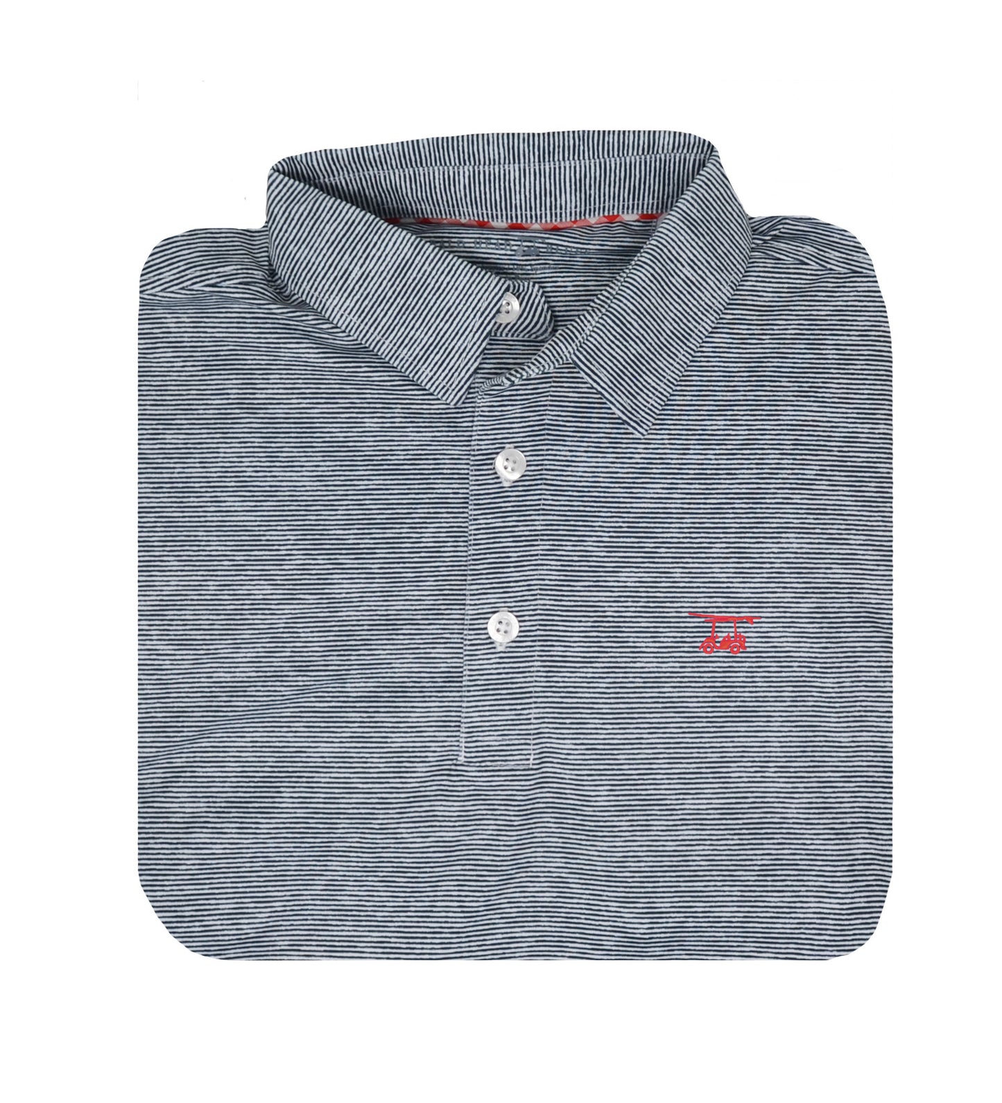 Albatross Polo - Heather Black Microstripes