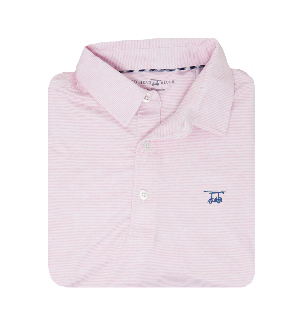 Albatross Polo - Heather Pink Microstripes